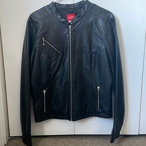 black leather jacket